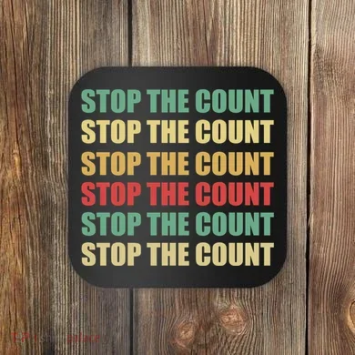 Stop The Count Word Mashup Coaster