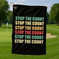 Stop The Count Word Mashup Golf Towel thumb 1