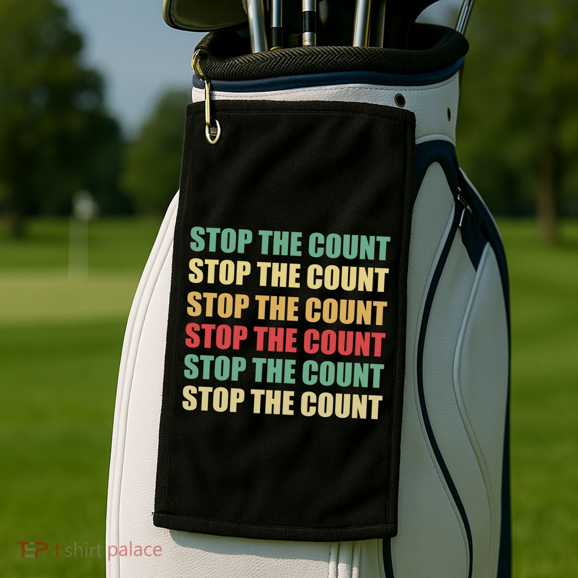 Stop The Count Word Mashup Golf Towel