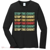 Stop The Count Word Mashup Women's Long Sleeve Shirt thumb 0