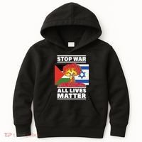 Stop War All Lives Matter Israel Palestine Kids Hoodie thumb 0