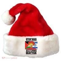 Stop War All Lives Matter Israel Palestine Santa Hat thumb 0