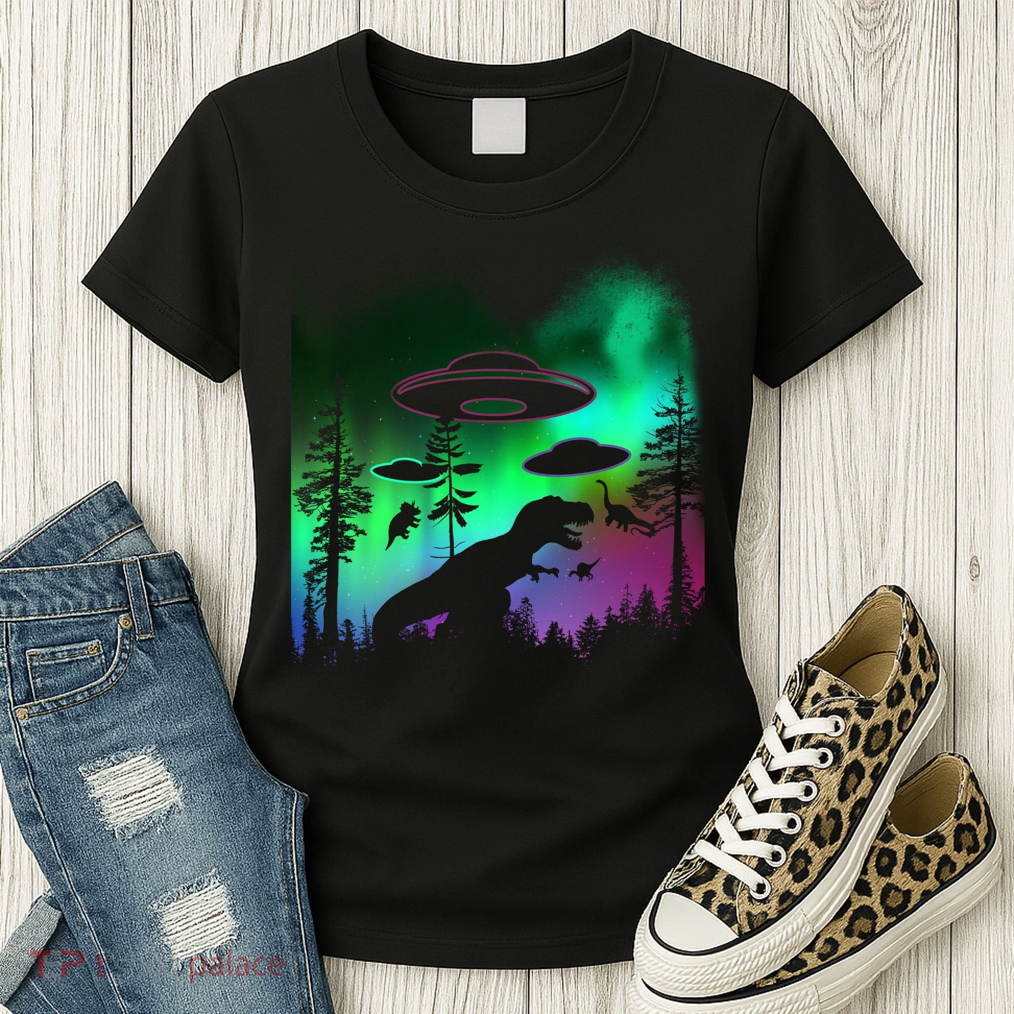 Storm Area 51 Alien Dinosaur UFO Women's T-Shirt