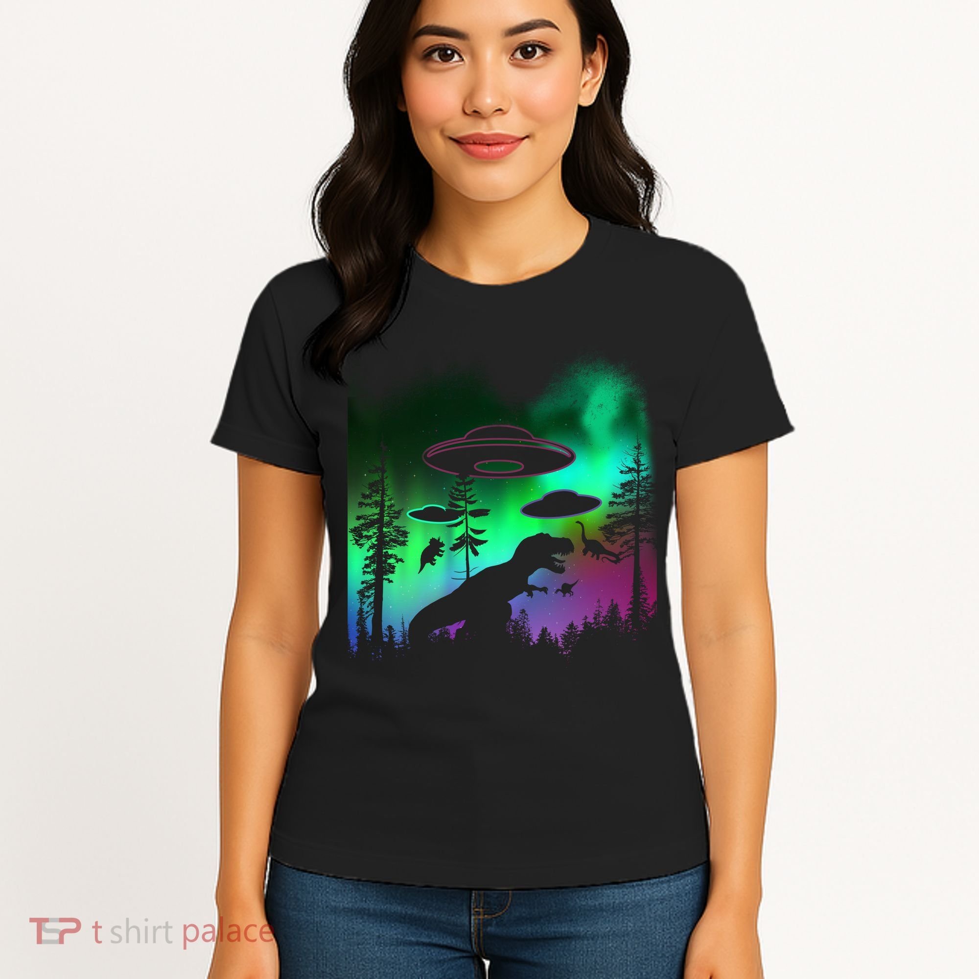 Storm Area 51 Alien Dinosaur UFO Women's T-Shirt