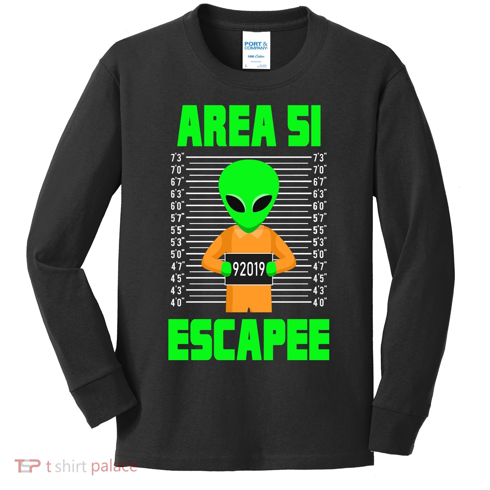 Storm Area 51 Alien Escapee Kids Long Sleeve Shirt