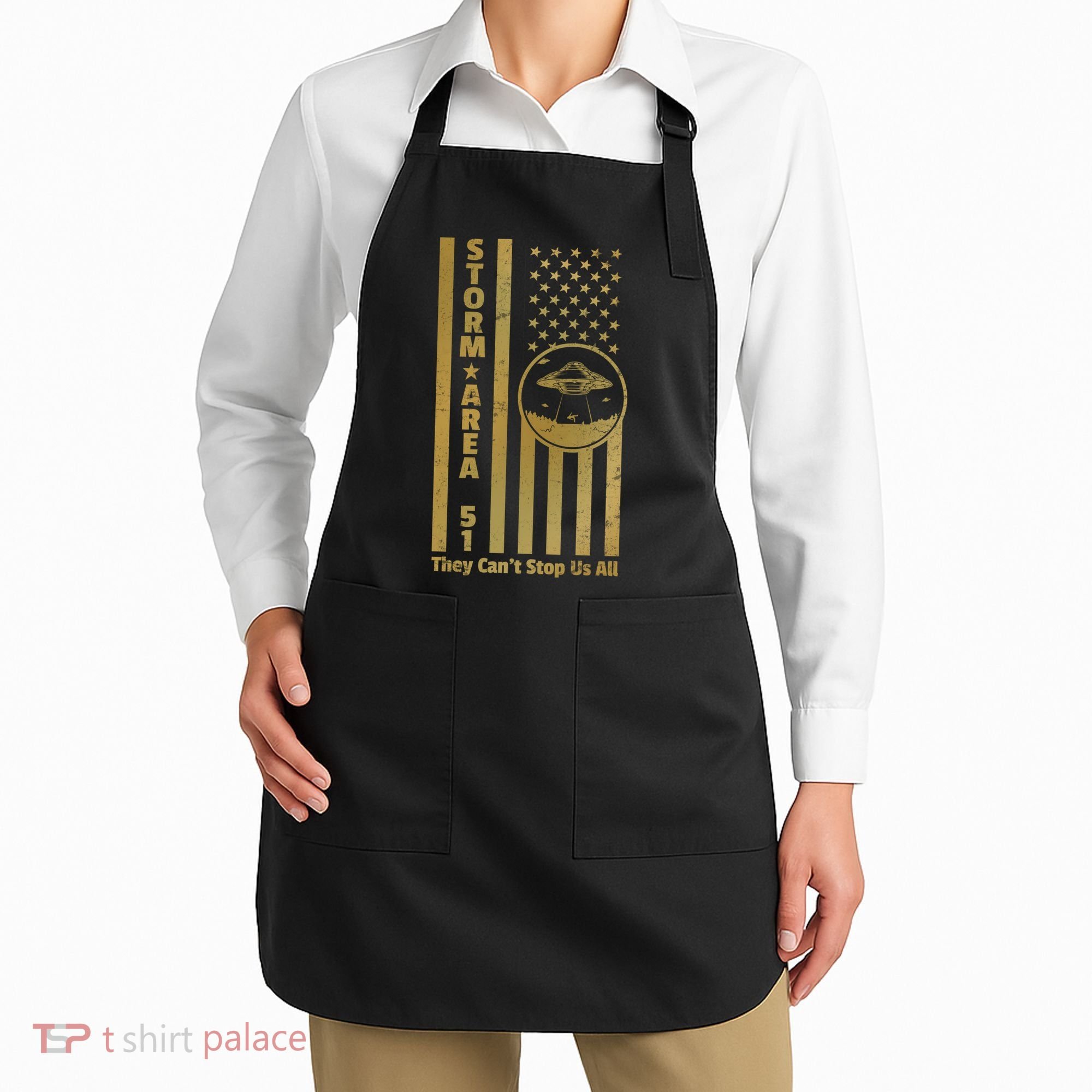 Storm Area 51 Golden Flag Apron