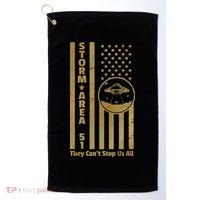 Storm Area 51 Golden Flag Golf Towel thumb 0
