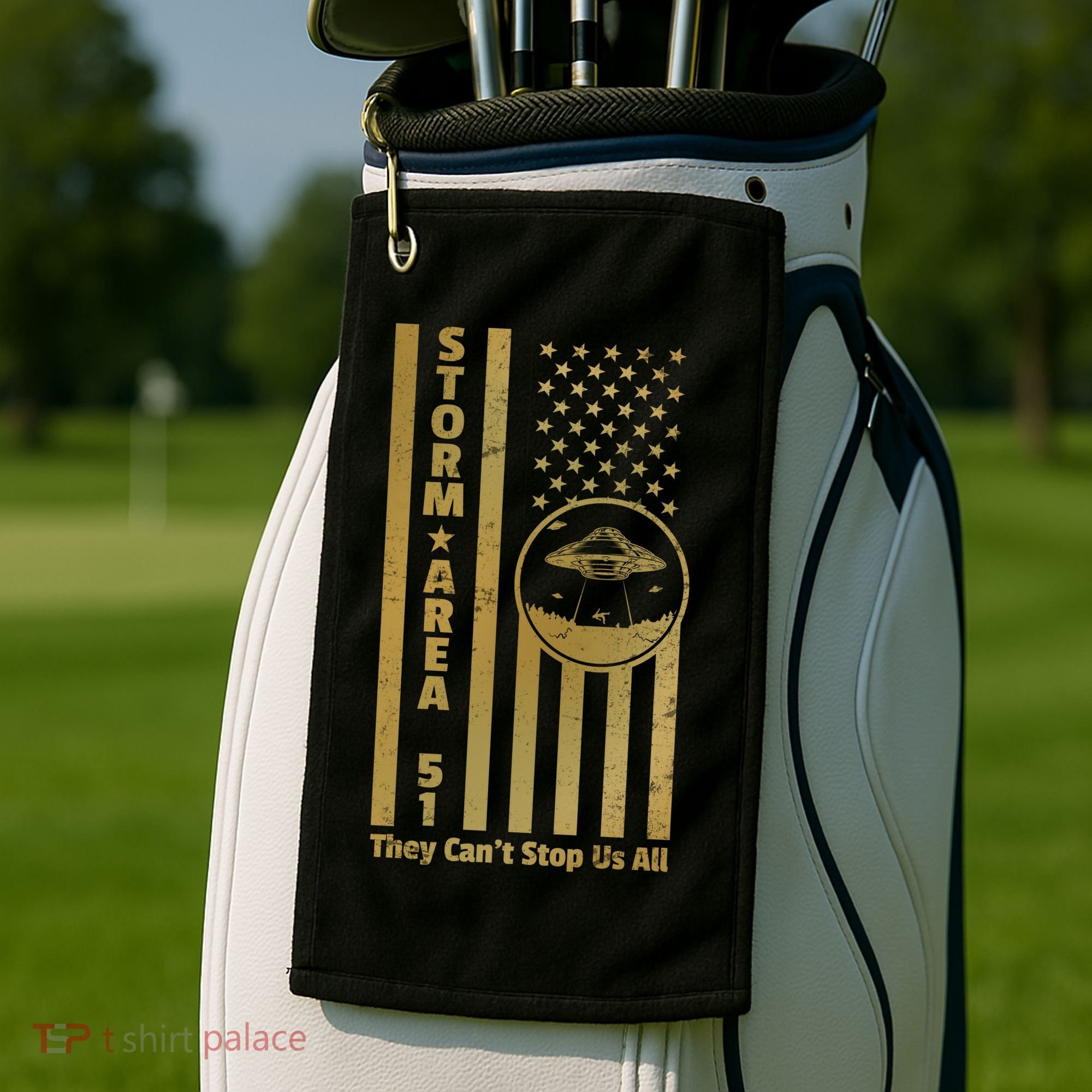 Storm Area 51 Golden Flag Golf Towel