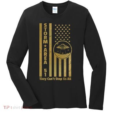 Storm Area 51 Golden Flag Women's Long Sleeve Shirt