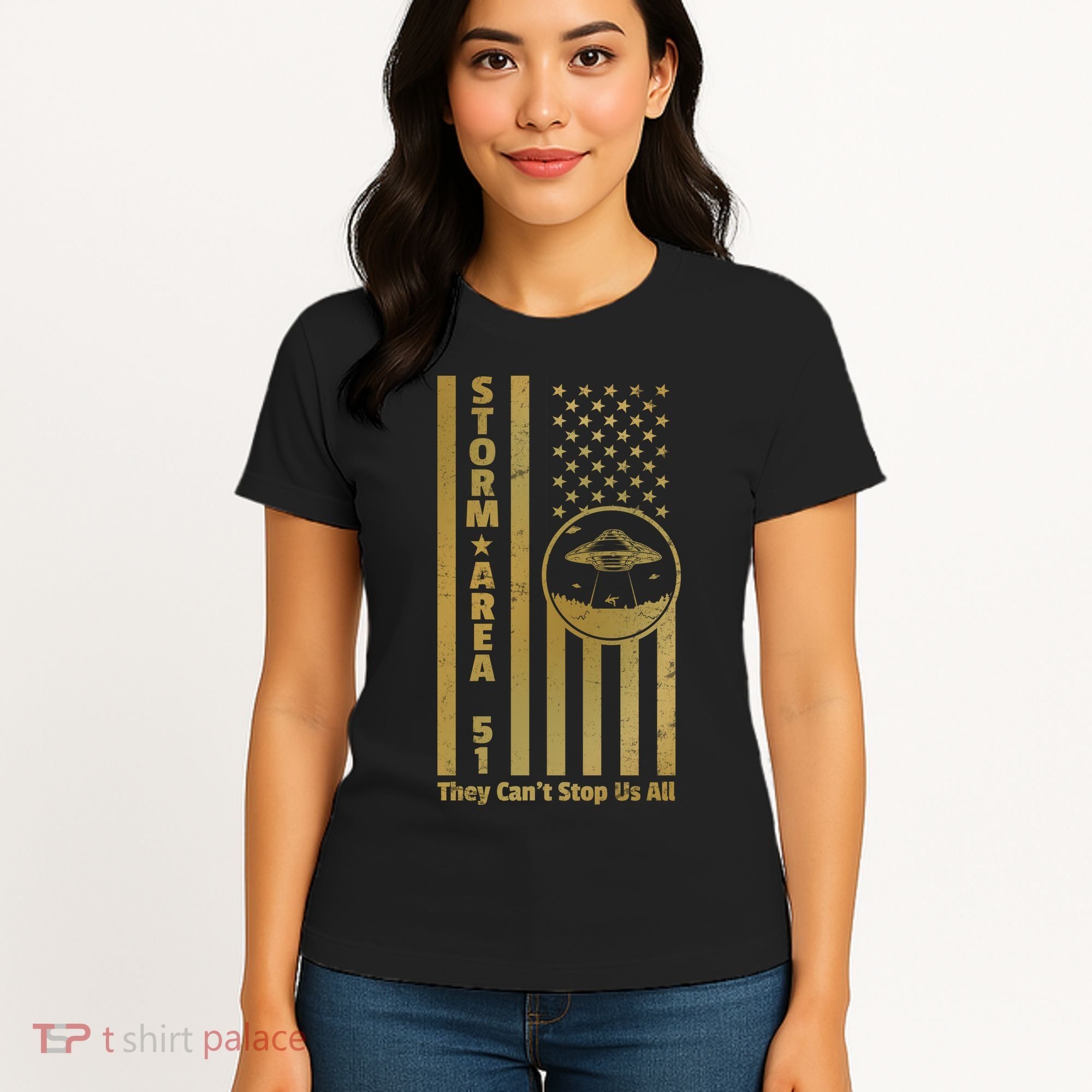 Storm Area 51 Golden Flag Women's T-Shirt