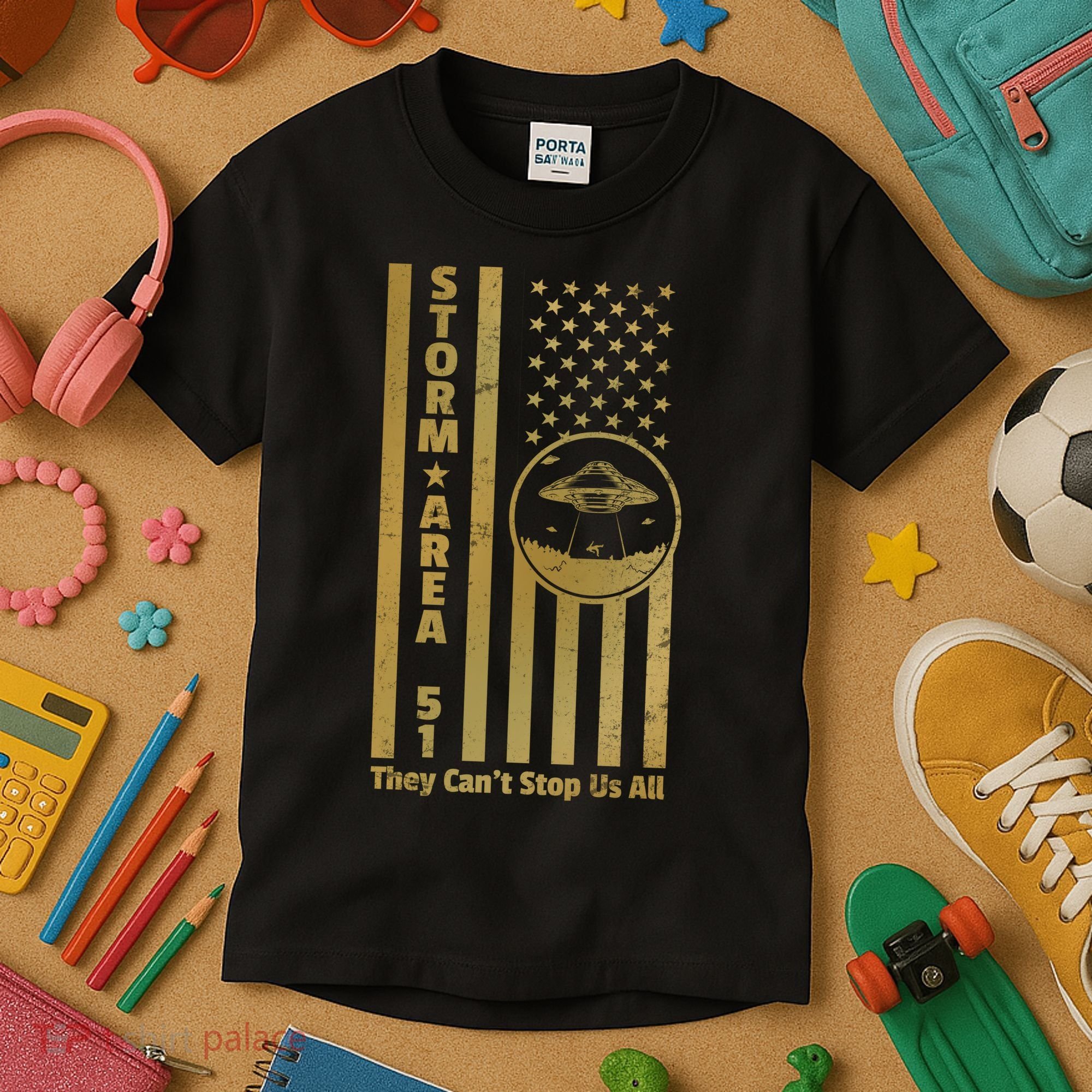 Storm Area 51 Golden Flag Kids T-Shirt