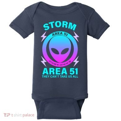 Storm Area 51 They Can't Stop Us All Baby Bodysuit
