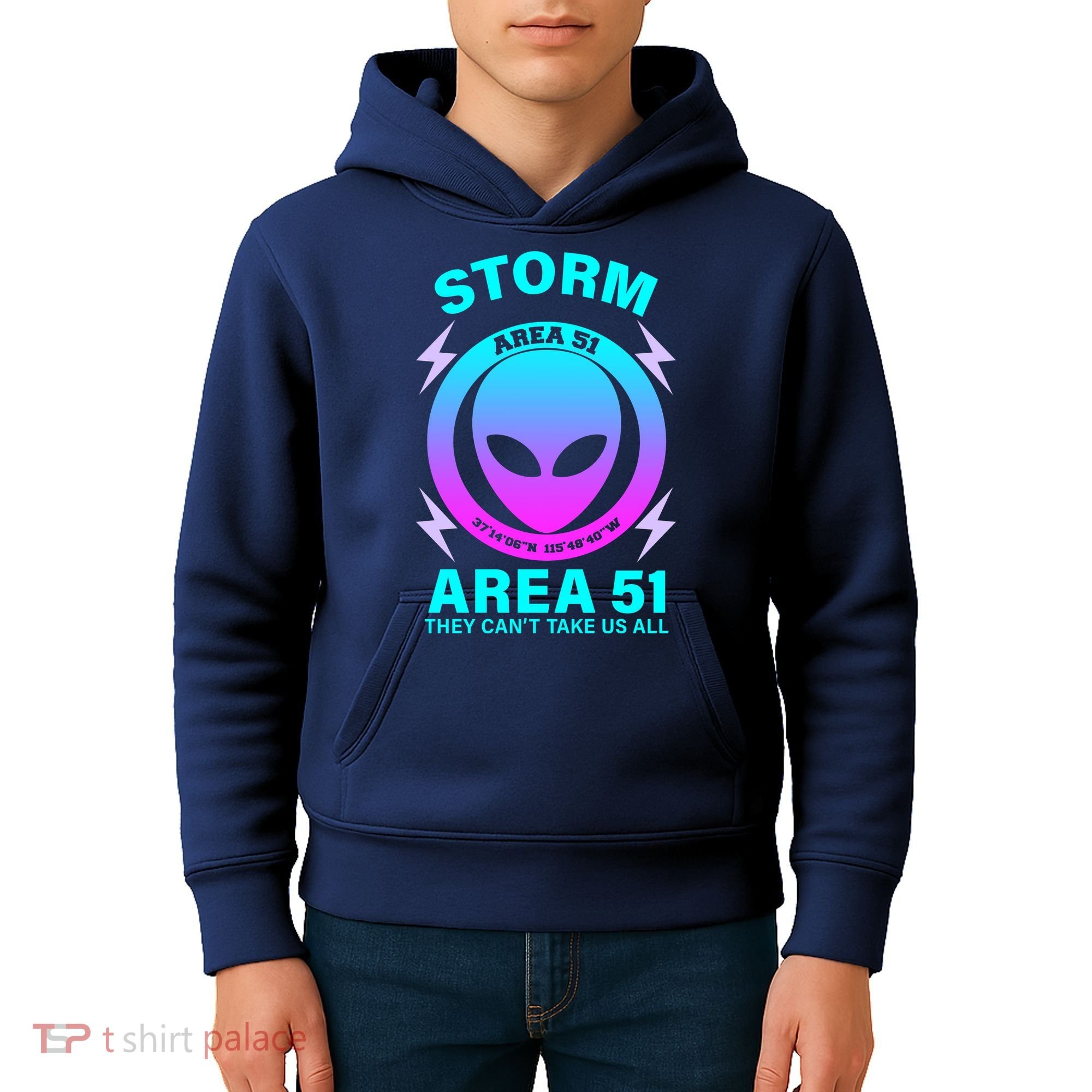Storm Area 51 They Can't Stop Us All Kids Hoodie