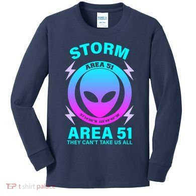 Storm Area 51 They Can't Stop Us All Kids Long Sleeve Shirt