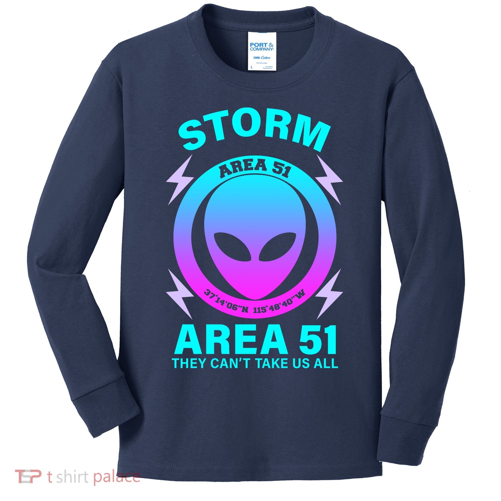Storm Area 51 They Can't Stop Us All Kids Long Sleeve Shirt