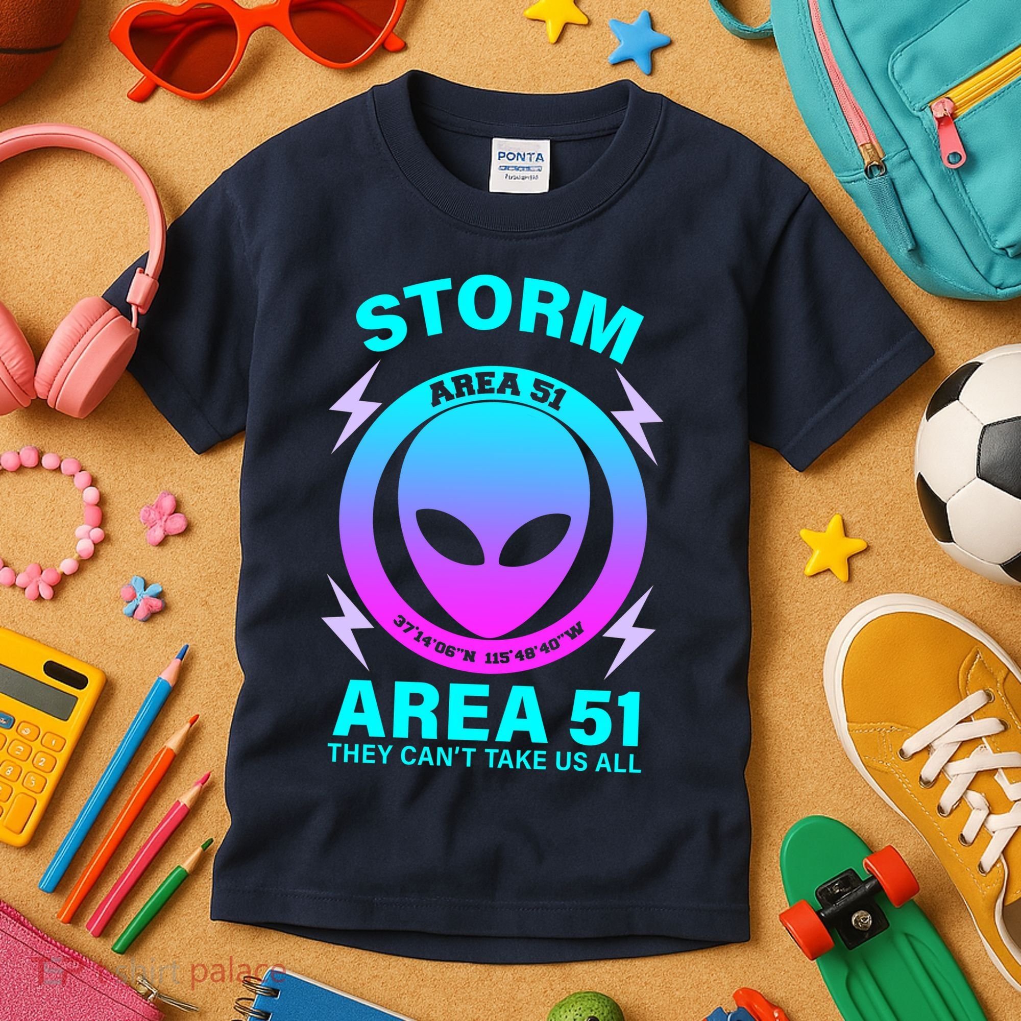 Storm Area 51 They Can't Stop Us All Kids T-Shirt