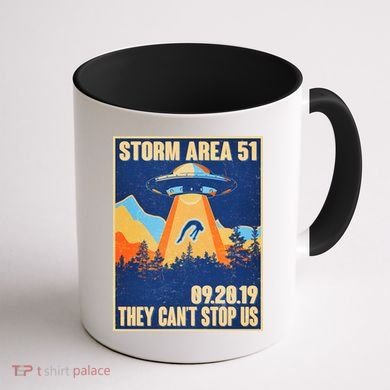 Storm Area 51 Travel Poster They Can't Stop Us Coffee Mug back