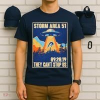 Storm Area 51 Travel Poster They Can't Stop Us T-Shirt thumb 6
