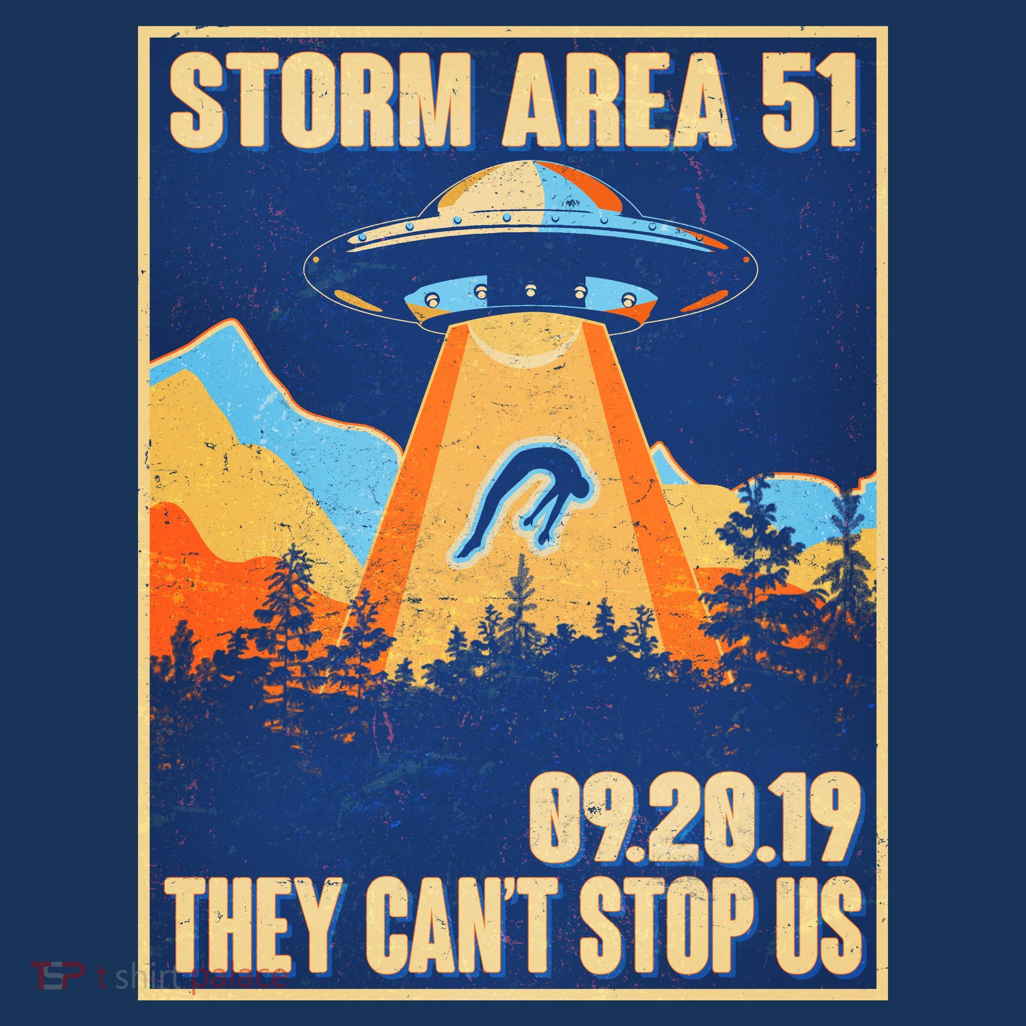 Storm Area 51 Travel Poster They Can't Stop Us Bucket Hat