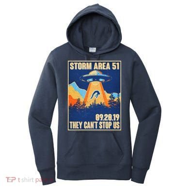 Storm Area 51 Travel Poster They Can't Stop Us Women's Hoodie