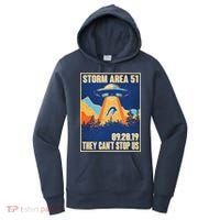 Storm Area 51 Travel Poster They Can't Stop Us Women's Hoodie thumb 0