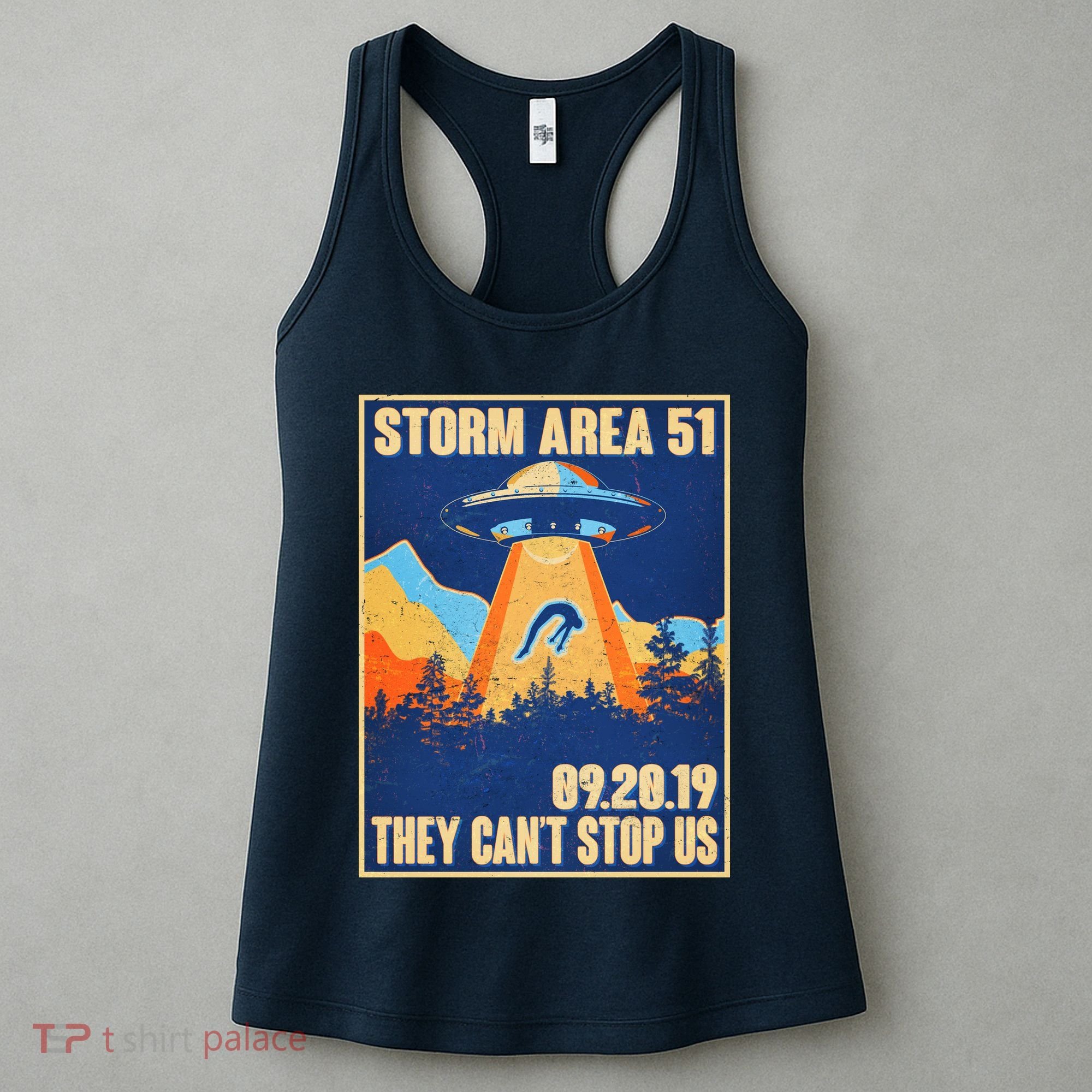 Storm Area 51 Travel Poster They Can't Stop Us Women's Tank Top