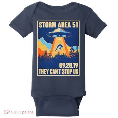Storm Area 51 Travel Poster They Can't Stop Us Baby Bodysuit