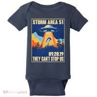 Storm Area 51 Travel Poster They Can't Stop Us Baby Bodysuit thumb 0