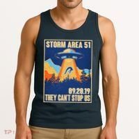 Storm Area 51 Travel Poster They Can't Stop Us Tank Top thumb 3