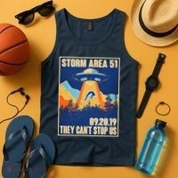 Storm Area 51 Travel Poster They Can't Stop Us Tank Top thumb 4