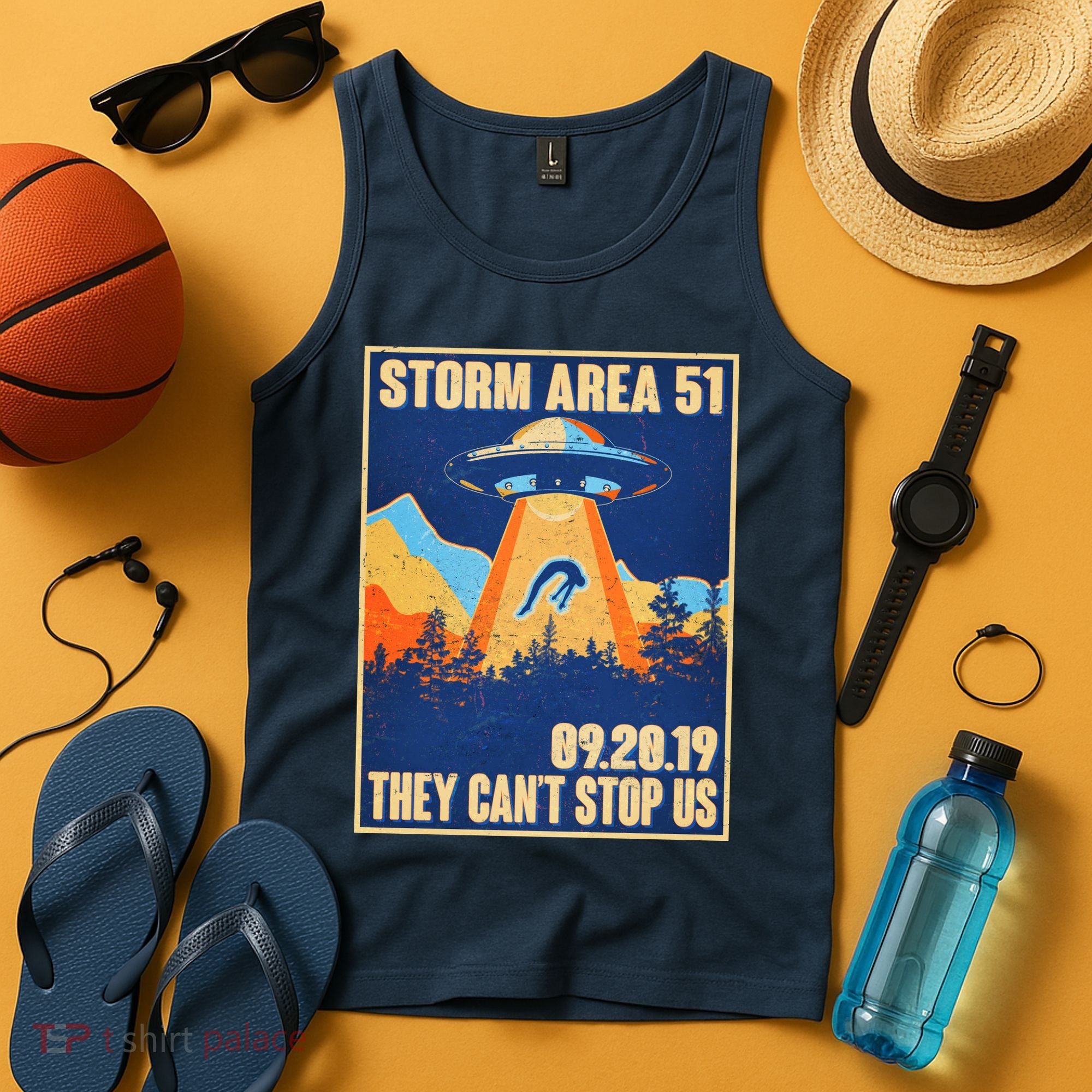 Storm Area 51 Travel Poster They Can't Stop Us Tank Top