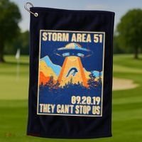 Storm Area 51 Travel Poster They Can't Stop Us Golf Towel thumb 1