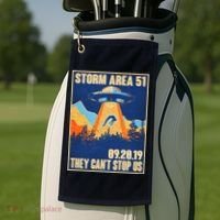 Storm Area 51 Travel Poster They Can't Stop Us Golf Towel thumb 2