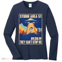 Storm Area 51 Travel Poster They Can't Stop Us Women's Long Sleeve Shirt thumb 0