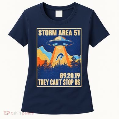 Storm Area 51 Travel Poster They Can't Stop Us Women's T-Shirt