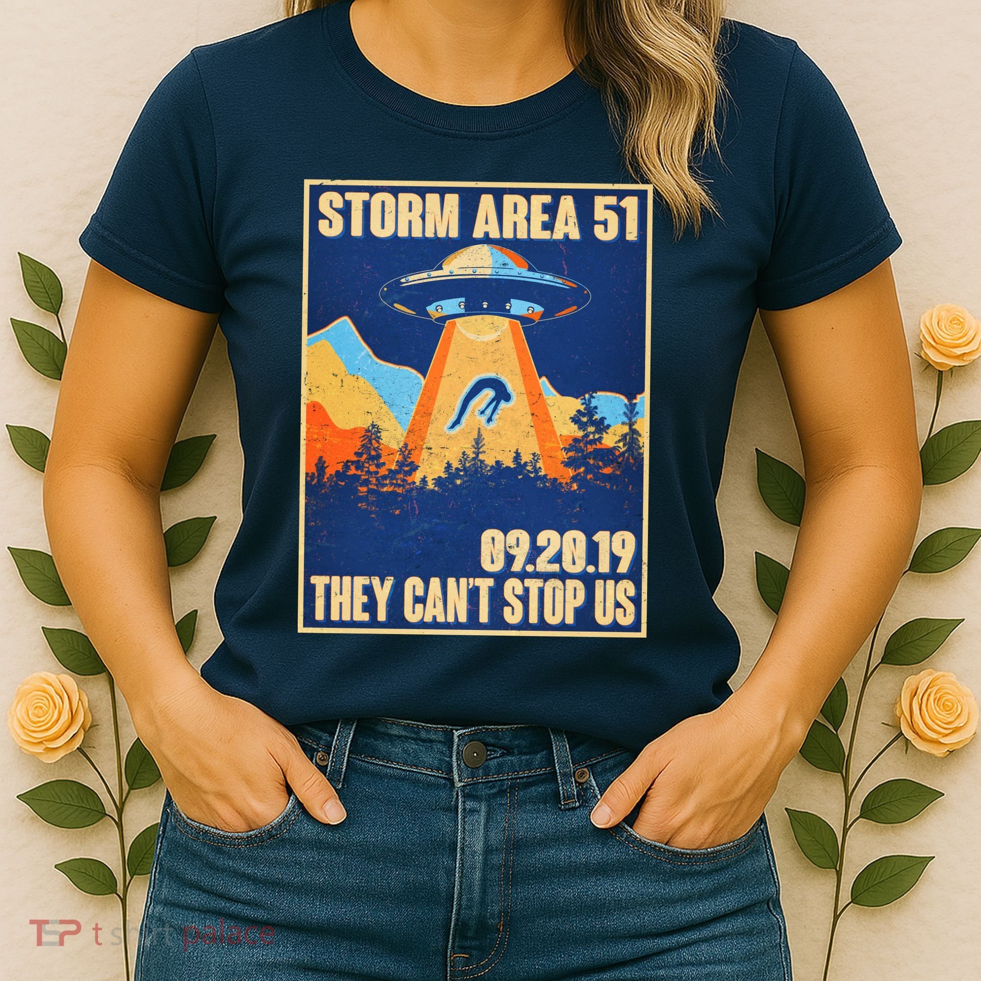 Storm Area 51 Travel Poster They Can't Stop Us Women's T-Shirt