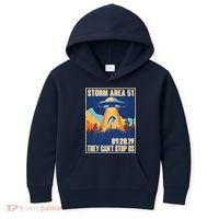 Storm Area 51 Travel Poster They Can't Stop Us Kids Hoodie thumb 0