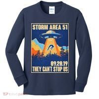 Storm Area 51 Travel Poster They Can't Stop Us Kids Long Sleeve Shirt thumb 0
