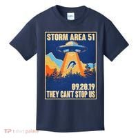 Storm Area 51 Travel Poster They Can't Stop Us Kids T-Shirt thumb 0