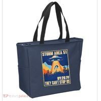 Storm Area 51 Travel Poster They Can't Stop Us Tote Bag thumb 2