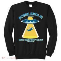 Storm Area 51 UFO Cat They Can't Stop Us All Sweatshirt thumb 0