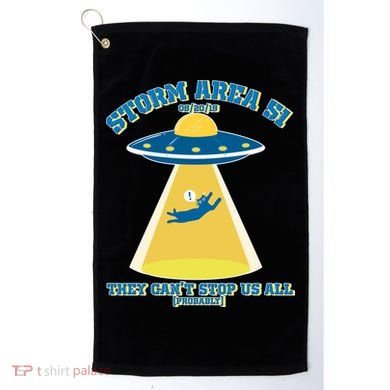 Storm Area 51 UFO Cat They Can't Stop Us All Golf Towel