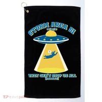Storm Area 51 UFO Cat They Can't Stop Us All Golf Towel thumb 0
