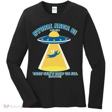 Storm Area 51 UFO Cat They Can't Stop Us All Women's Long Sleeve Shirt