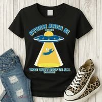 Storm Area 51 UFO Cat They Can't Stop Us All Women's T-Shirt thumb 3