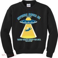 Storm Area 51 UFO Cat They Can't Stop Us All Kids Sweatshirt thumb 0