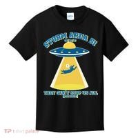 Storm Area 51 UFO Cat They Can't Stop Us All Kids T-Shirt thumb 0