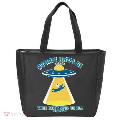 Storm Area 51 UFO Cat They Can't Stop Us All Tote Bag