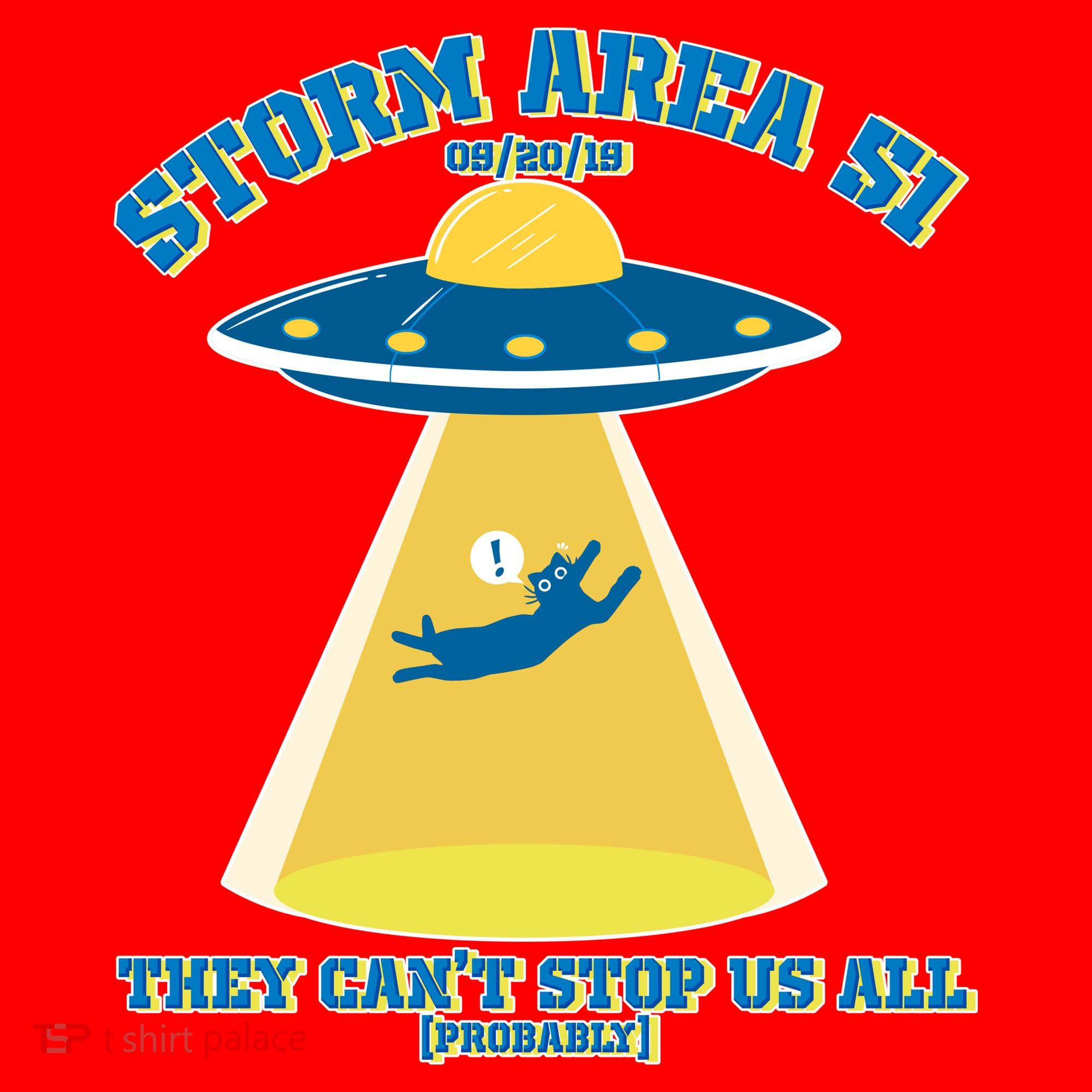 Storm Area 51 UFO Cat They Can't Stop Us All Santa Hat