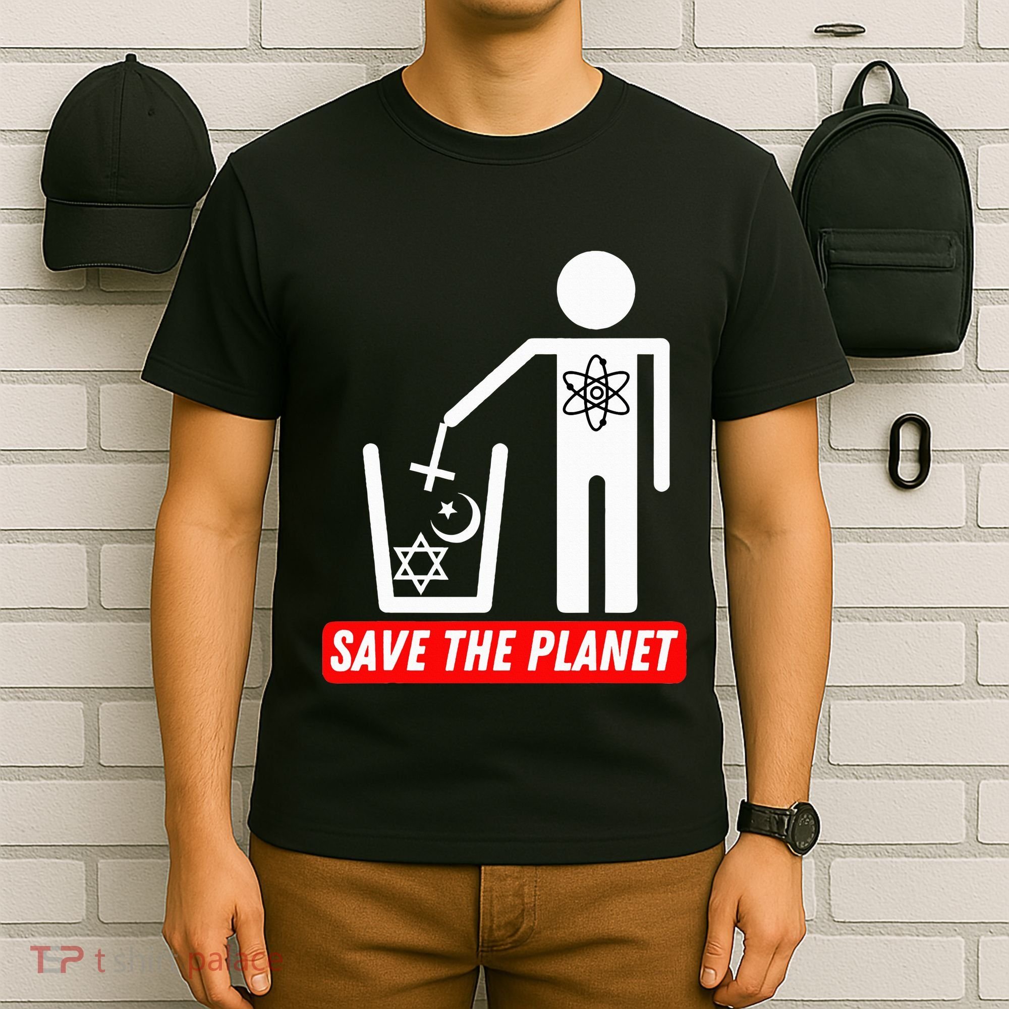Save The Planet Humanist Anti Religion Atheist Atheism T-Shirt
